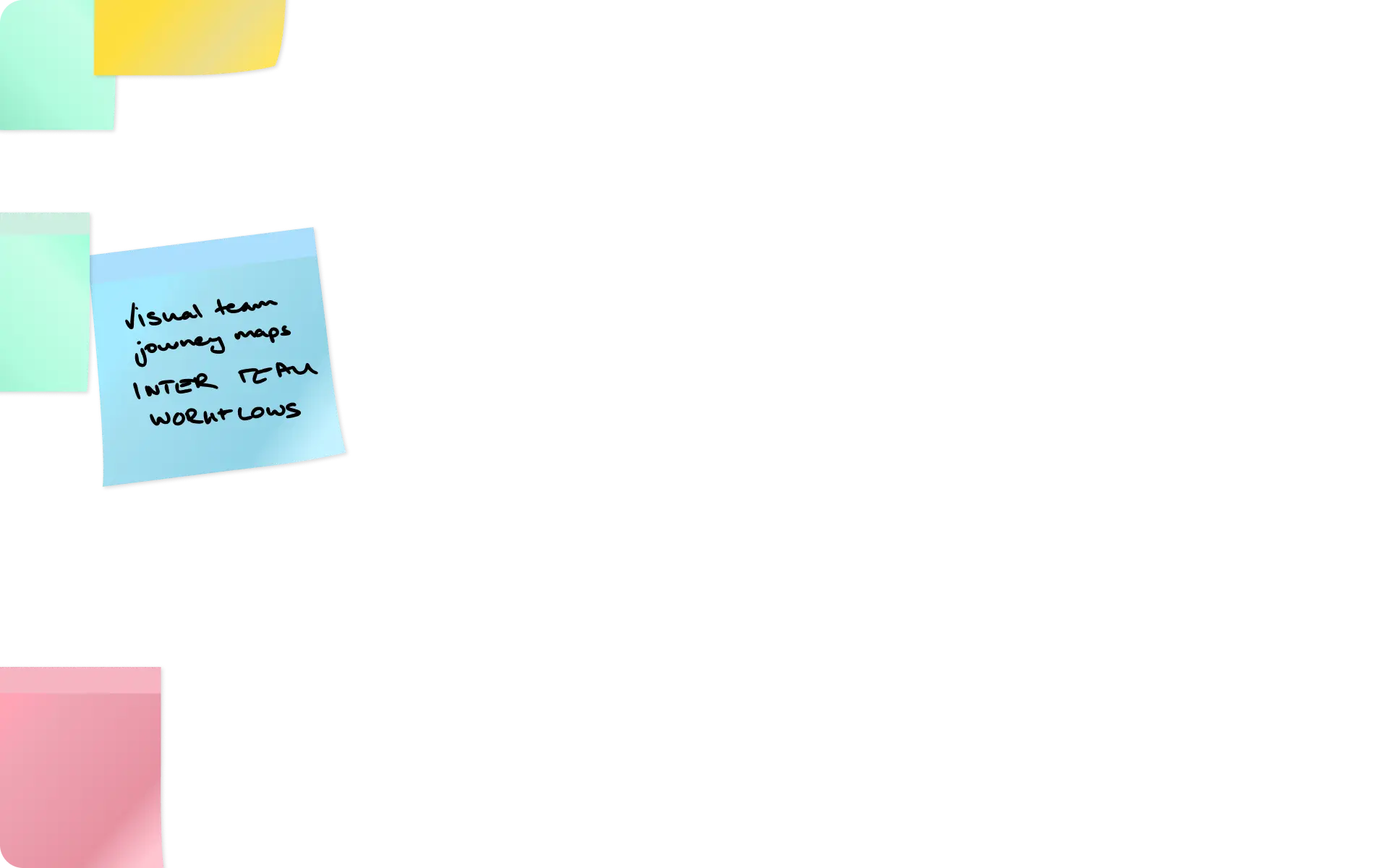 sticky notes with one with handwritten text